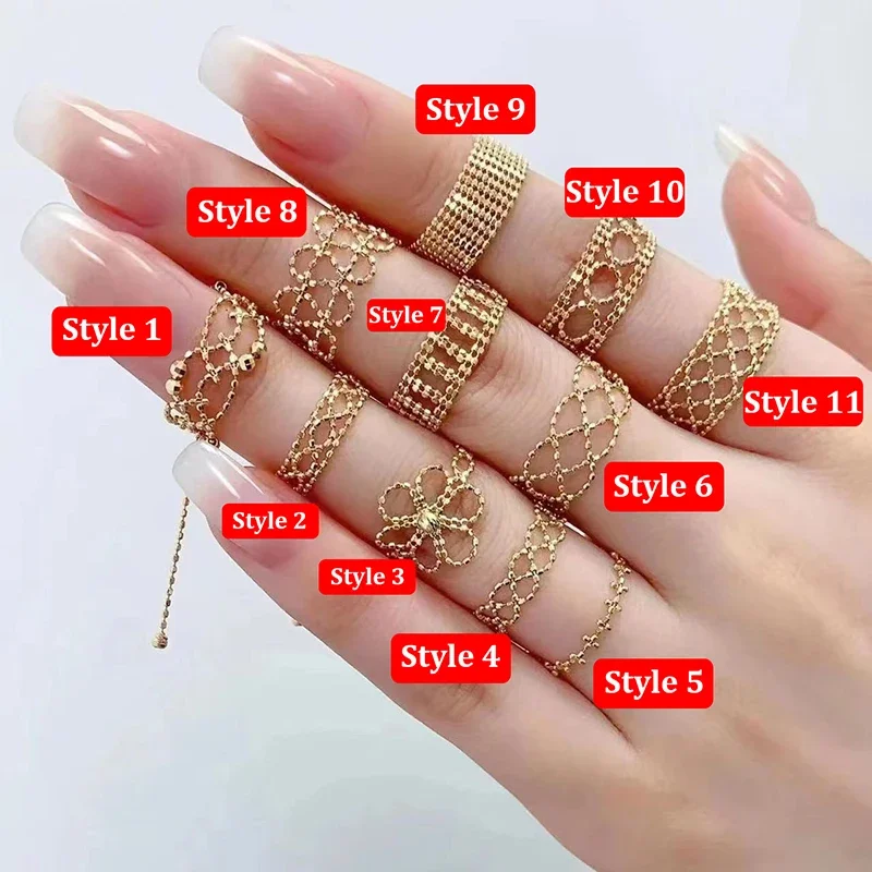 

Real 18K Gold Soft Ring Pure Solid AU750 Simple Retro Lace Ring for Women Fine Jewelry Gift