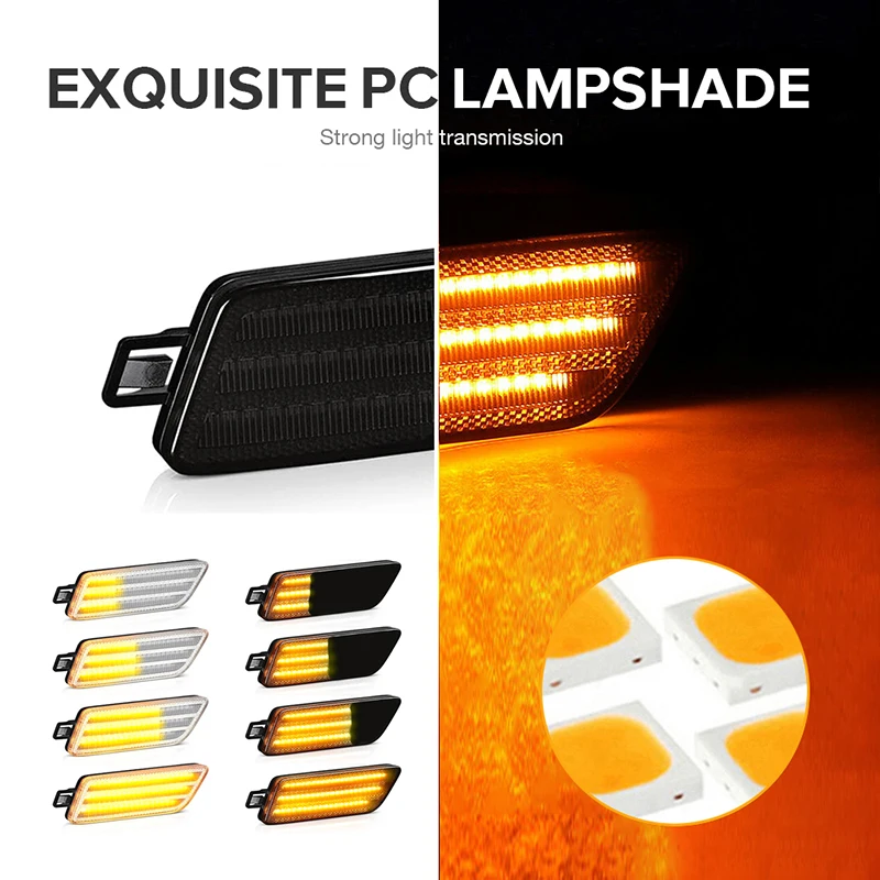 2Pcs For Porsche Macan 95B GTS 2014-2021 Dynamic LED Side Marker Lights Turn Sig