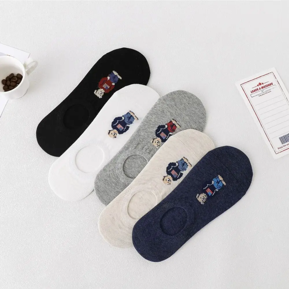 

Sports Fashion Slippers Socks Cotton Invisible Non-slip Korean Style Socks Middle Tube Hosiery Men's Boat Socks Casual Hosiery