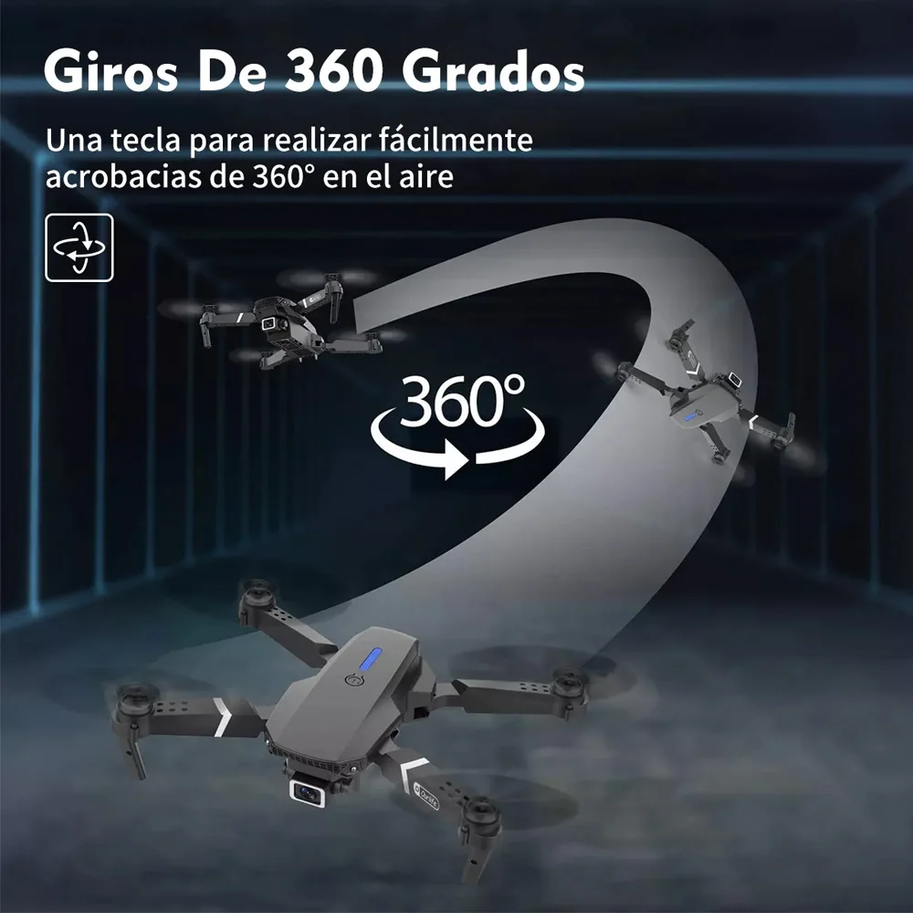 Drones caméra 4K E88 gran angular, cámara HD 1080P, WiFi, drone fpv, mini dron,Soporte de altura, plegable, RC, cuadricóptero, juguetes para niños
