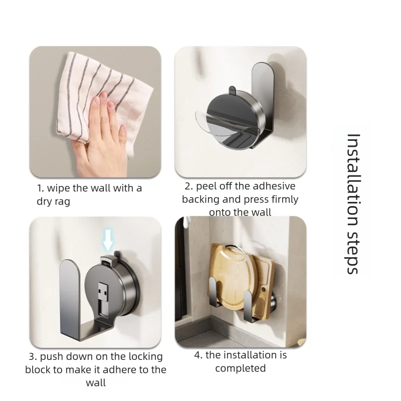 YUTOKO Küche Lagerung Rack Topf Deckel Halter Saugnapf Schneiden Bord Lagerung Stehen Wand Montiert Utensil Lagerung Organizer – Detail 8