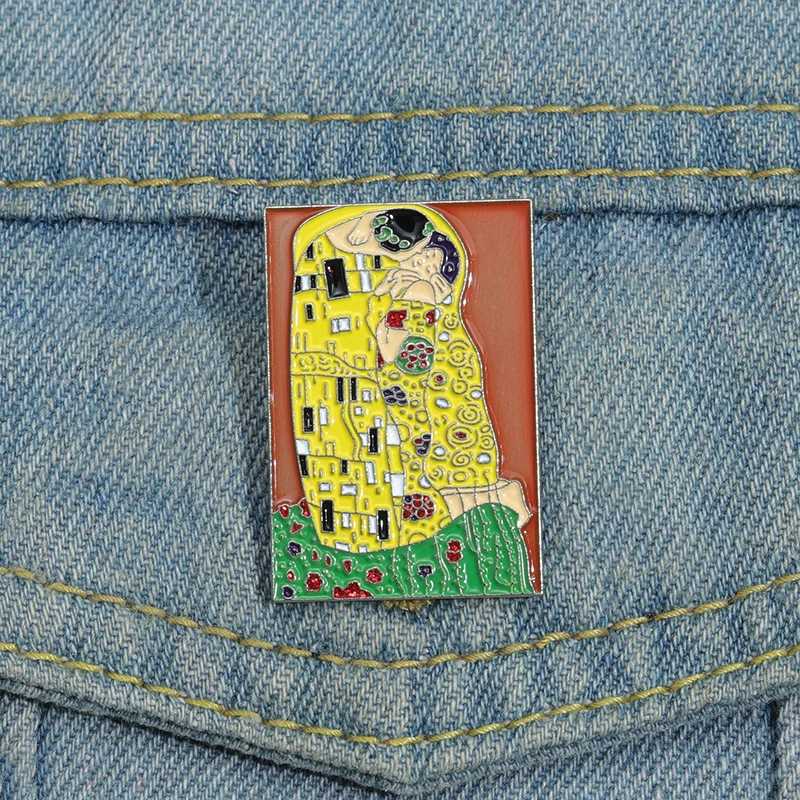 キス-女性のための抽象的な油絵のエナメルピン - AliExpress