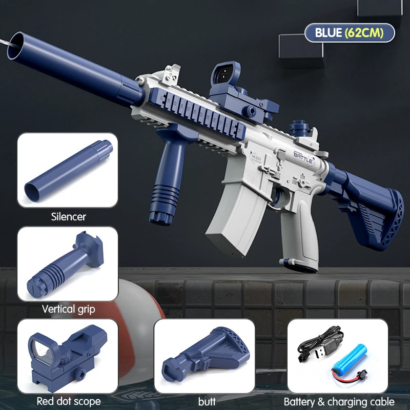 Electric Water Gun Pistol 10M Long Range Portable Guns M416 Children Summer Beach Outdoor Fight Shooting Toys for Boys Kid Games 6