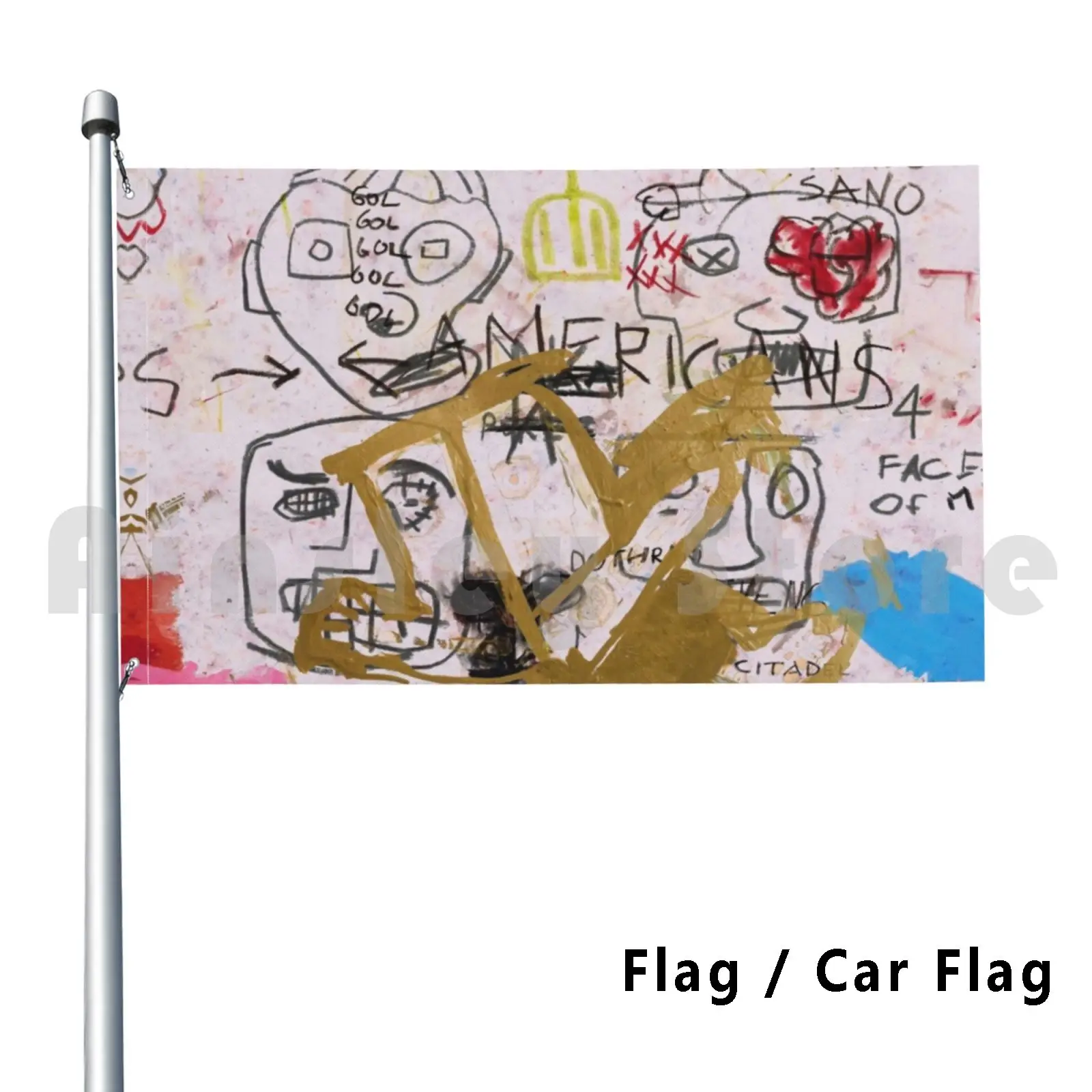 Il Mio Quartiere Bandiera Auto Divertente Espressionismo Neo Espressionismo Basquiat Jean Michel Basquiat Ramo