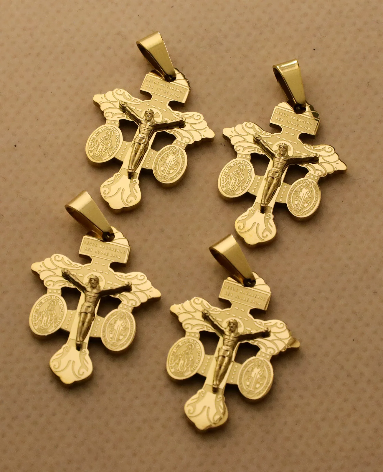 3 Farben 3 Größen Pardon Kruzifix Edelstahl Vergebung Kreuz Anhänger für DIY Rosenkranz Rosenkranz Halskette Schmuckherstellung Teile – Detail 5