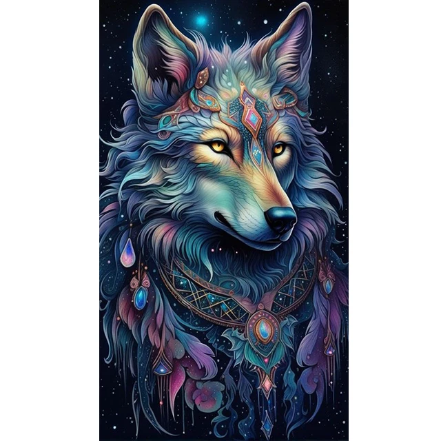 Enchanting Wolves DIY Diamond Painting Kit – Full Art Embroidery Mosaic and Craft Puzzle