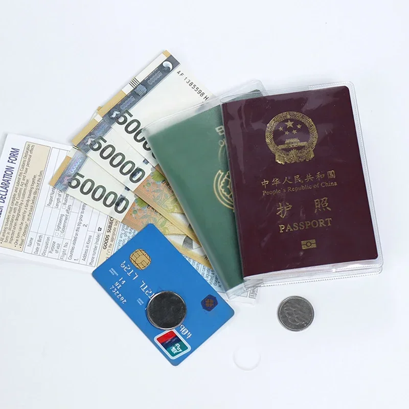 1pc Passport Cover PVC Waterproof Case for Passport Wallet Business Credit Card Documents Holder Protective Case Desk Organiser