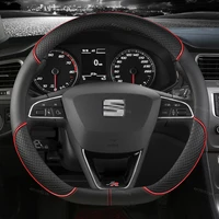 Car Steering Wheel Cover Microfiber Leather 38cm Non-Slip For Seat Tarraco Arona Ateca Ibiza Toledo Mii Leon Arosa Exeo ST FR 2