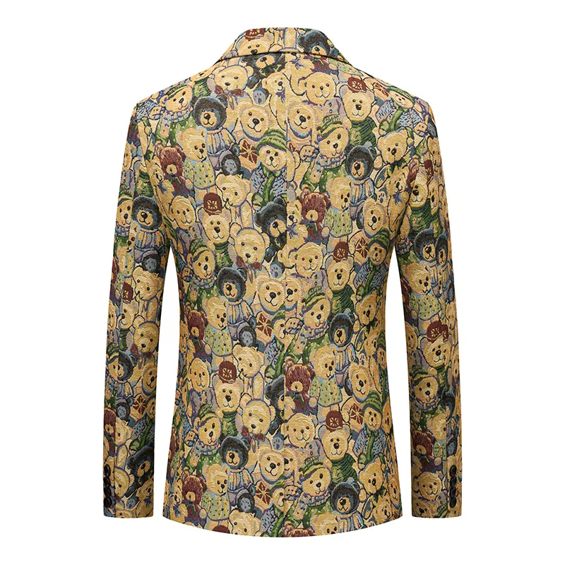 Designer Print Luxury Blazer Hombre Casual Single Button Jacket Autumn Quality Coat For Men Comfortable Fashion Terno Masculino