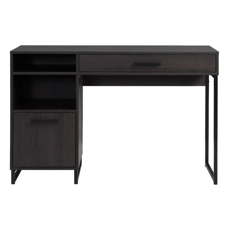 

Mainstays Wood & Metal Writing Desk with 1 Drawer and 1 Door, Espresso Finish. Computer Desk Office Furniture