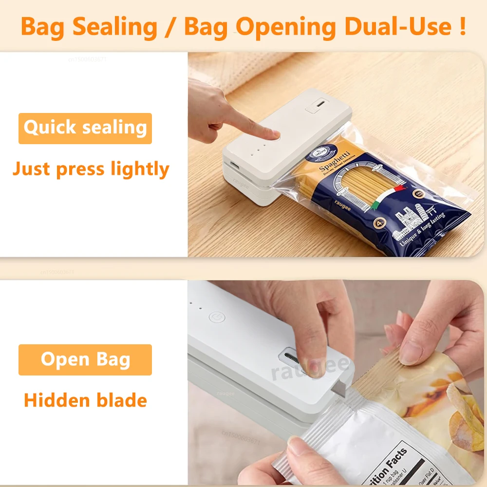 Plastic Bag Sealer Mini Heat Bag Sealing Machine Handheld Food Packaging Heat Sealer Rechargeable Thermal Bags Sealing Machine 3