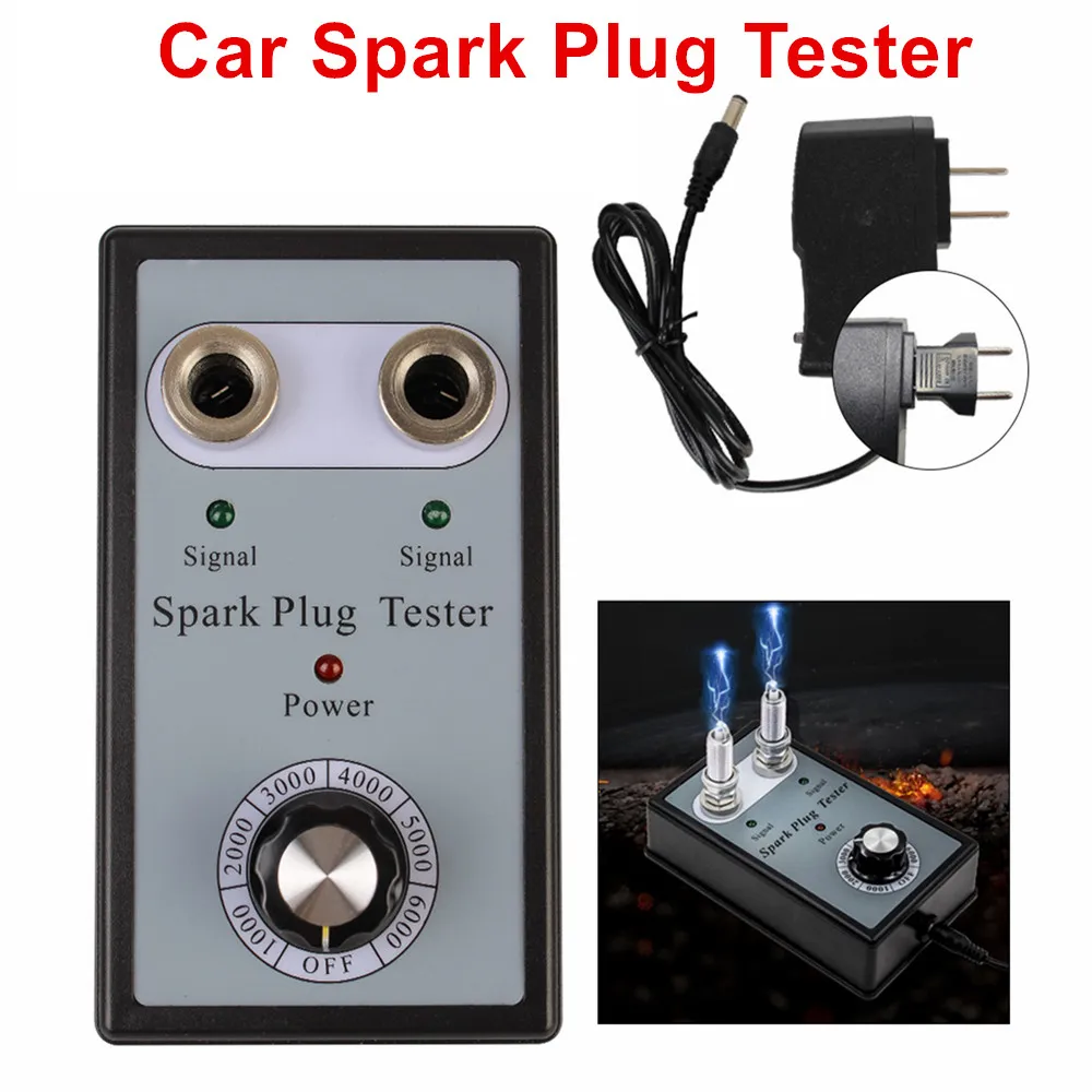 Dual Hole Car Spark Plug Tester, Ignition Plug Analyzer, Diagnostic Tool, 12V Car Spark Tester Detector