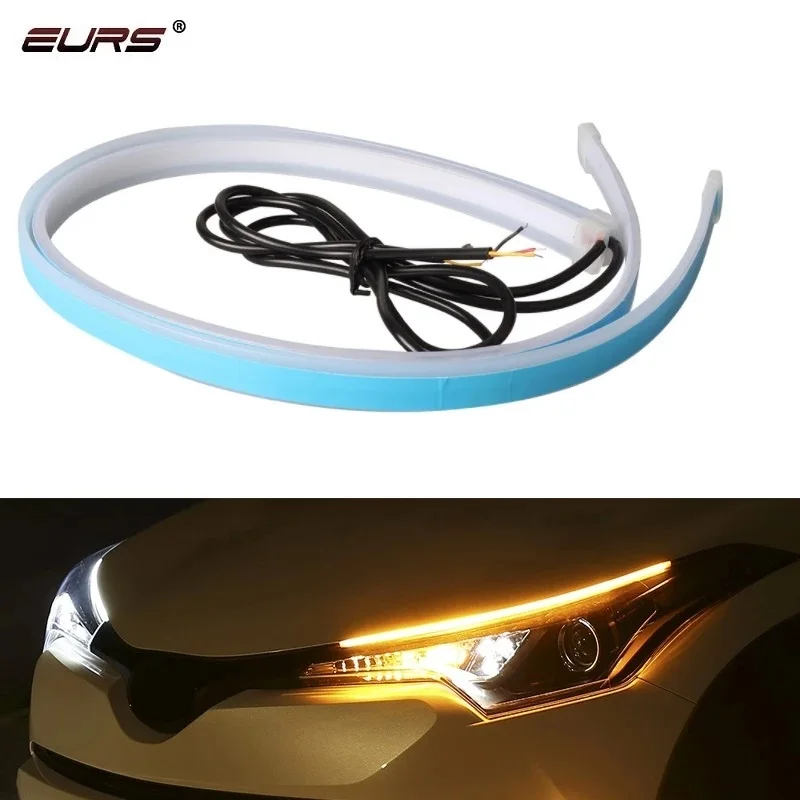 1 Paire 30cm Car LED Phare Bande LED Bande Blanc Jaune