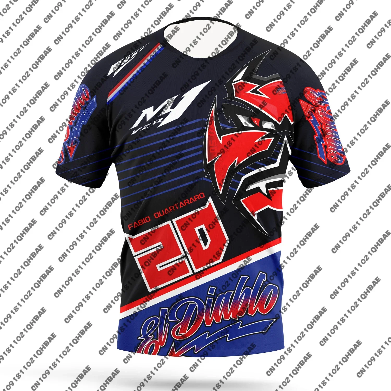 2025 새로운 오토바이 Fabio Quartararo20 드라이버 여름 남성과 여성의 통기성 익스트림 스포츠 캐주얼 땀 흡수 티셔츠