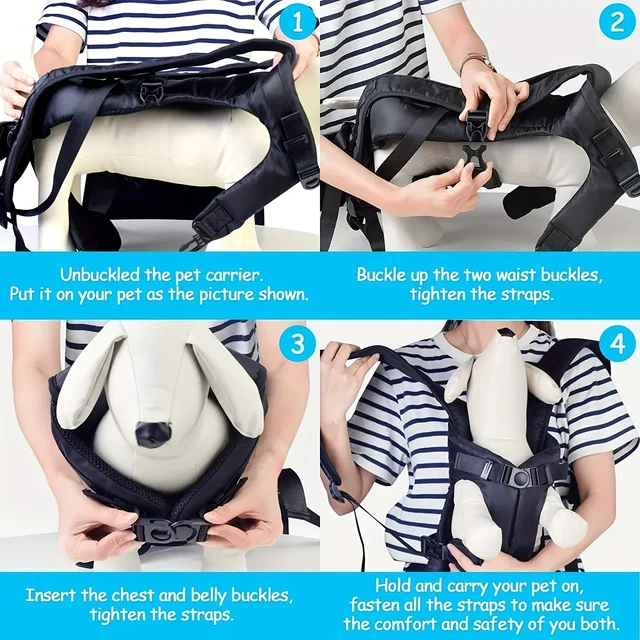 TAILUP Pet Carrier Backpack for Dogs Cat Thickened Sponge Pet Front Dog Carrier Backpacks Portable Puppy Transportation Dog Bag 3