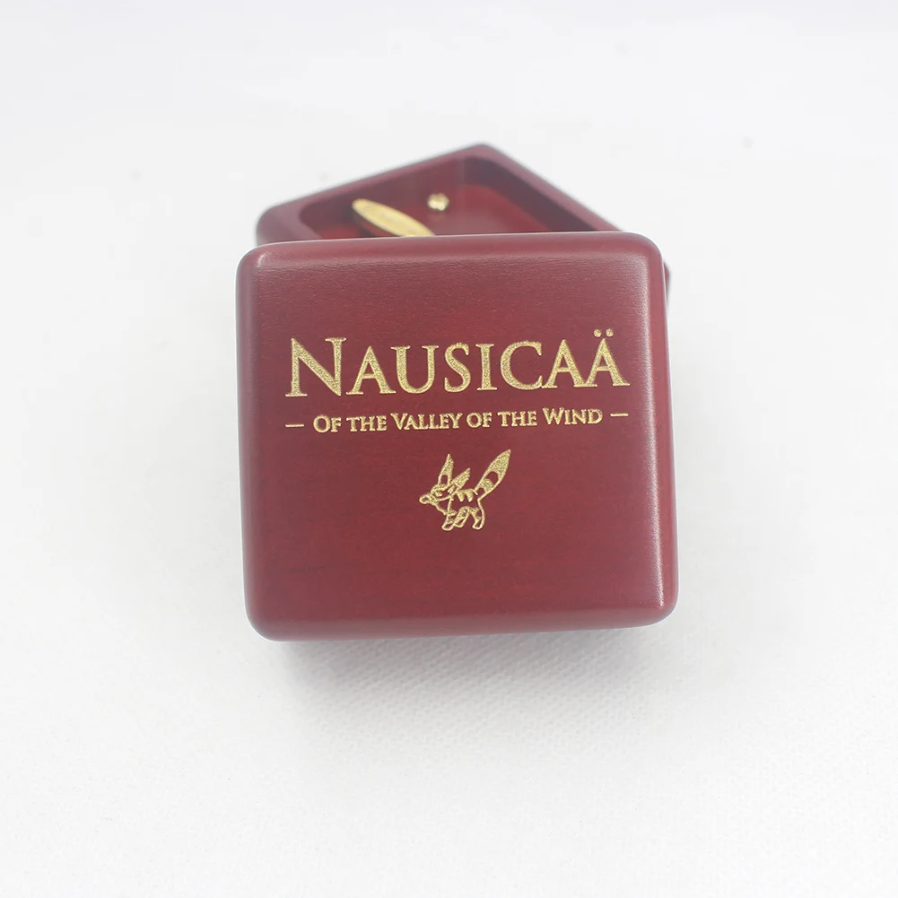 Wooden handmade wine red clockwork music box music box