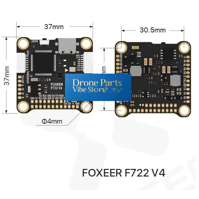 Drone Parts Foxeer F722 V4 Flight Controller For RC Drones 5V 3A 3 6S Low Delay X8 Configuration Remote Tuning Adjustable thumbnail 4