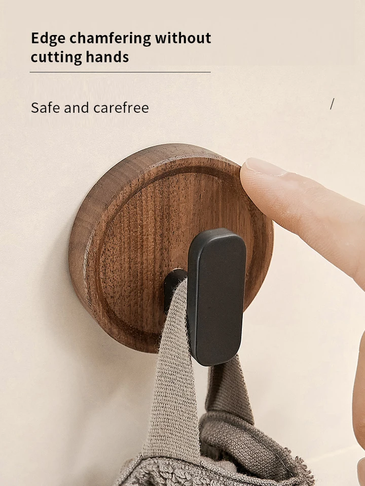 Wandhaken Aus Schwarzem Walnussholz - Robuste Garderobe Für Flur & Eingang