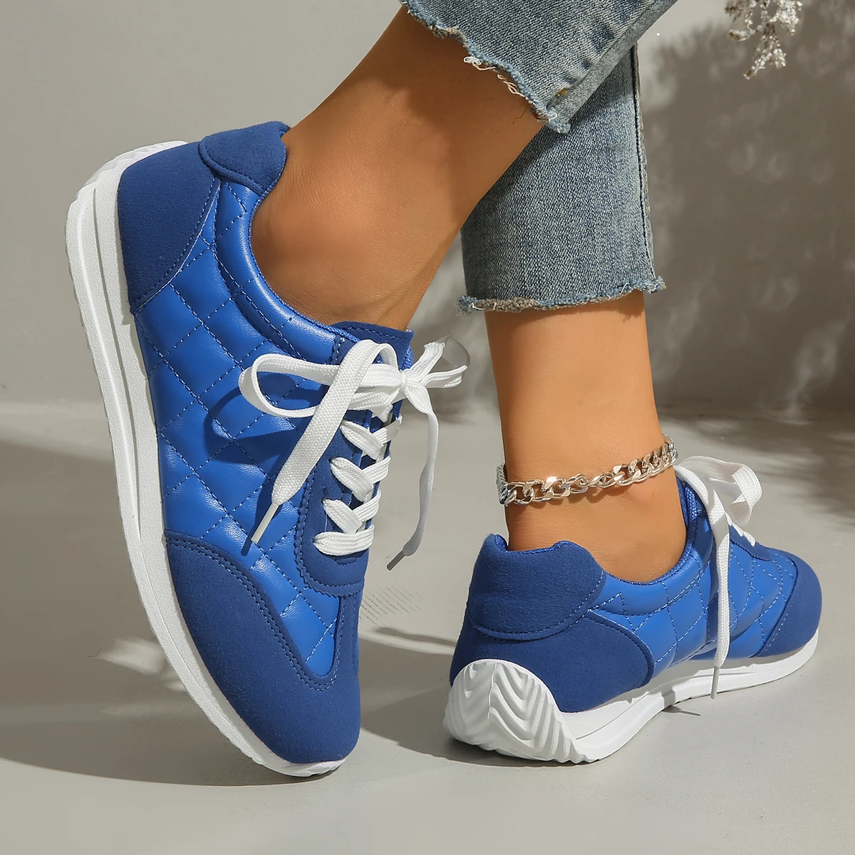Blue Lightweight Breathable Women's Sneakers Casual Sport Running Shoes 2025 New Style Zapatos De Mujer