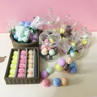 NEW Candy Color Macaron 1/12 Scale Dollhouse Miniature Macaron Dessert Cake for Blyth Barbies OB11 1/6 BJD Doll House Play 1
