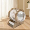 Cat Dog MDF Modern Pet Bed House Spaceship Space Capsule with Cushion Cat Bed with Acrylic Dome Wooden Cat Bed Capsule 1