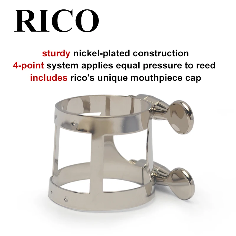 

USA RICO LIGATURE AND CAP Hard rubber mouthpiece ALTO SAX (NICKEL PLATED) RAS1N