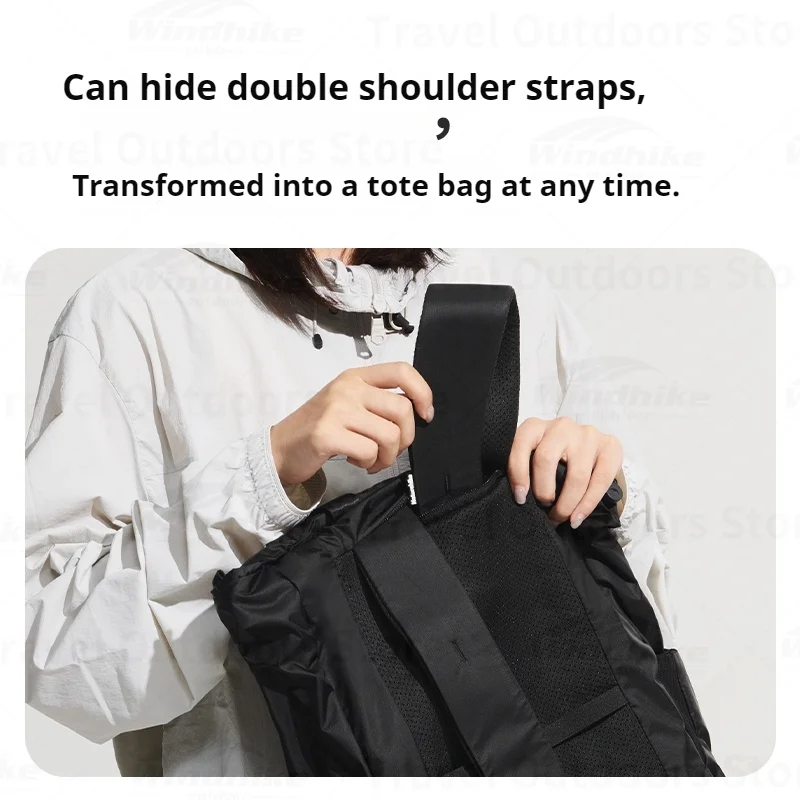 Naturehike Dual-purpose Backpack Messenger Bag 18L Large Capacity Commuter Bag Outdoor Foldable Portable Sports Waterproof