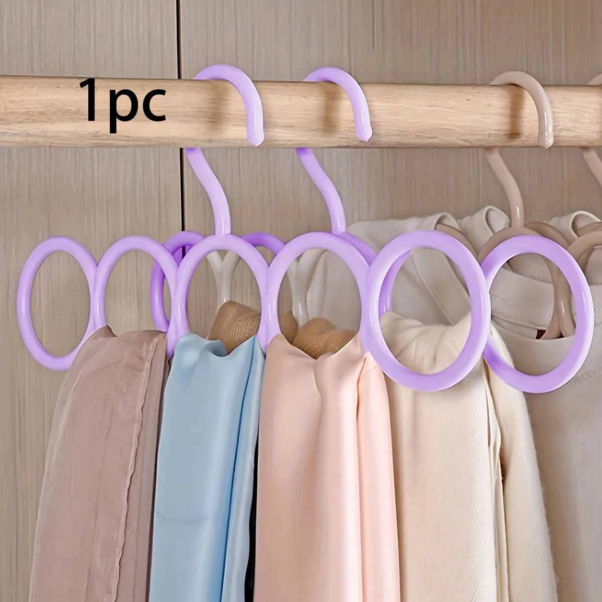 1pc/3pcs/5pcs Five-Ring Storage Hanger, Multifunctional Clothes Scarves , Save Space Closet Organizer For Home And Dorm