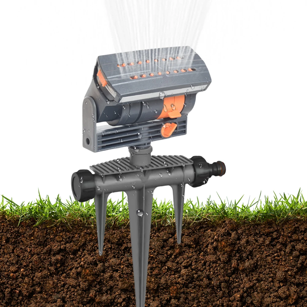 Oscillating Sprinkler Lawn Swing Sprinkler 16 Nozzles Watering Irrigation System Adjustable Flow Watering Device for Large Area
