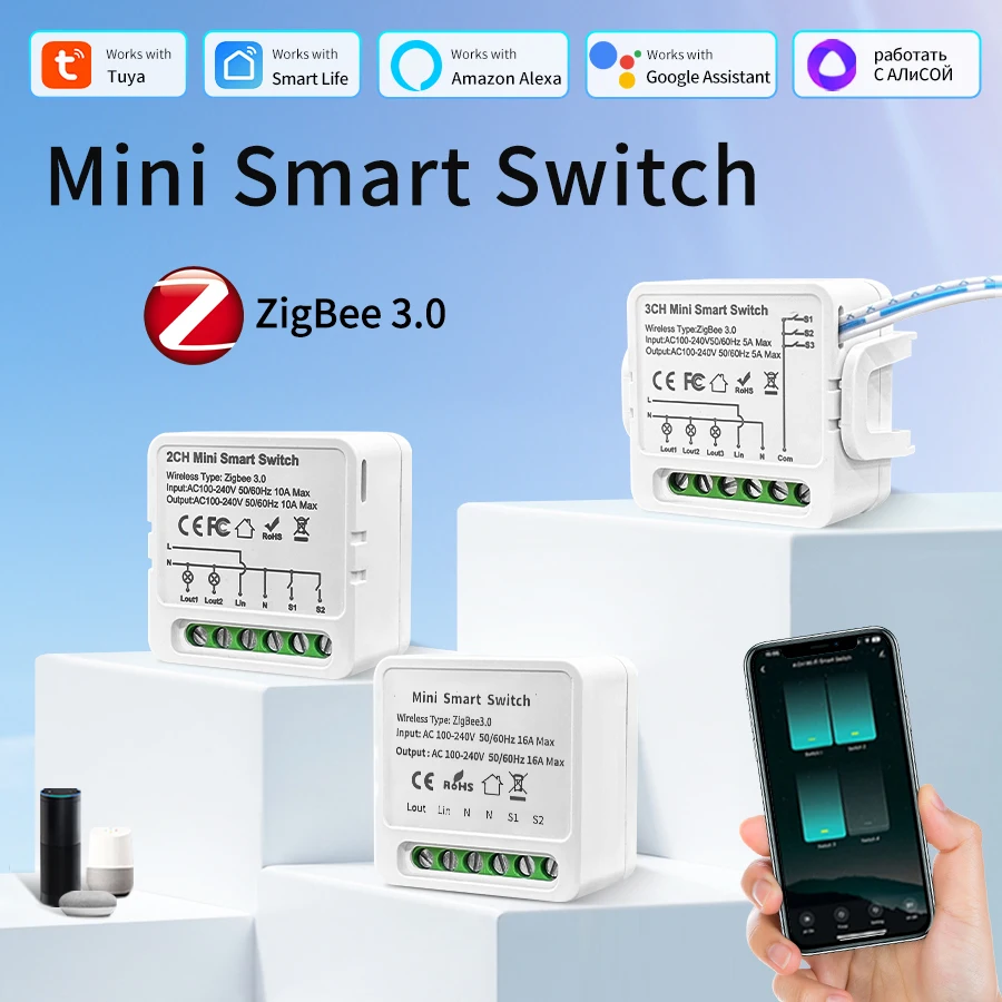 Tuya Zigbee Smart Switch Module for Alexa Google Home Yandex