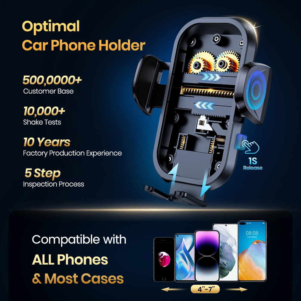 TOPK Autotelefonhalterung, verstellbare und superstabile Halterung für das Armaturenbrett, universeller Handyständer für iPhone, Samsung und mehr – Detail 2