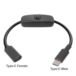 Versatile USB - C Power Extension Cable with On/Off Switch (C - F to C - M)