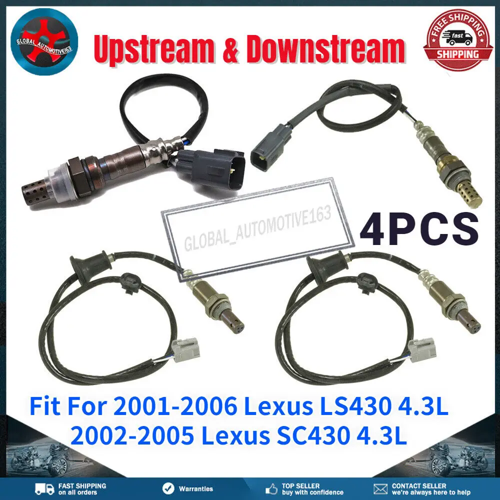 

4PCS Upstream & Downstream O2 Oxygen Sensor 4PCS For 2001-2006 Lexus LS430 4.3L