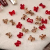 50pcs Mini Ribbon Resin Bow Nail Charms Cute Bowknot Butterfly 3D Rhinestone For DIY Korean Manicure Decoration 4