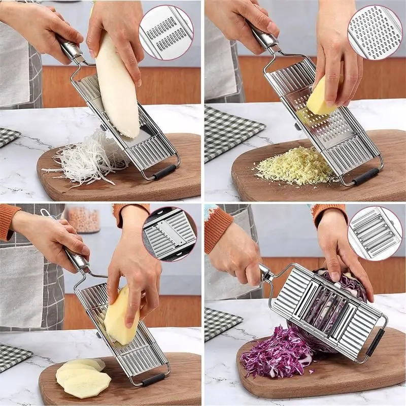 1111fourone Cheese Grater Stainless Gadget Fruit Vegetable Carrot Shredders Fruit Potato Carrot Grater Kitchen Accessories, As Shown