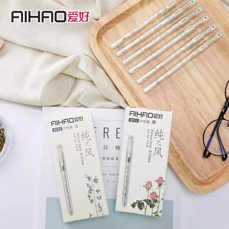 AIHAO 8653 젤 펜, 검정, 빨강, 파랑, 다크 블루 잉크 서명 펜, 학생 시..