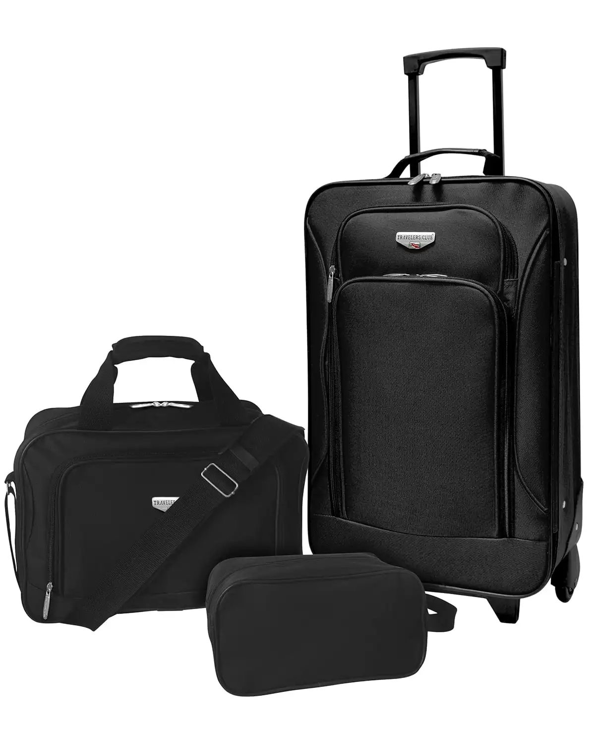 

Travelers Club Junior 3-Piece Euro Carry-on Luggage Set, Black