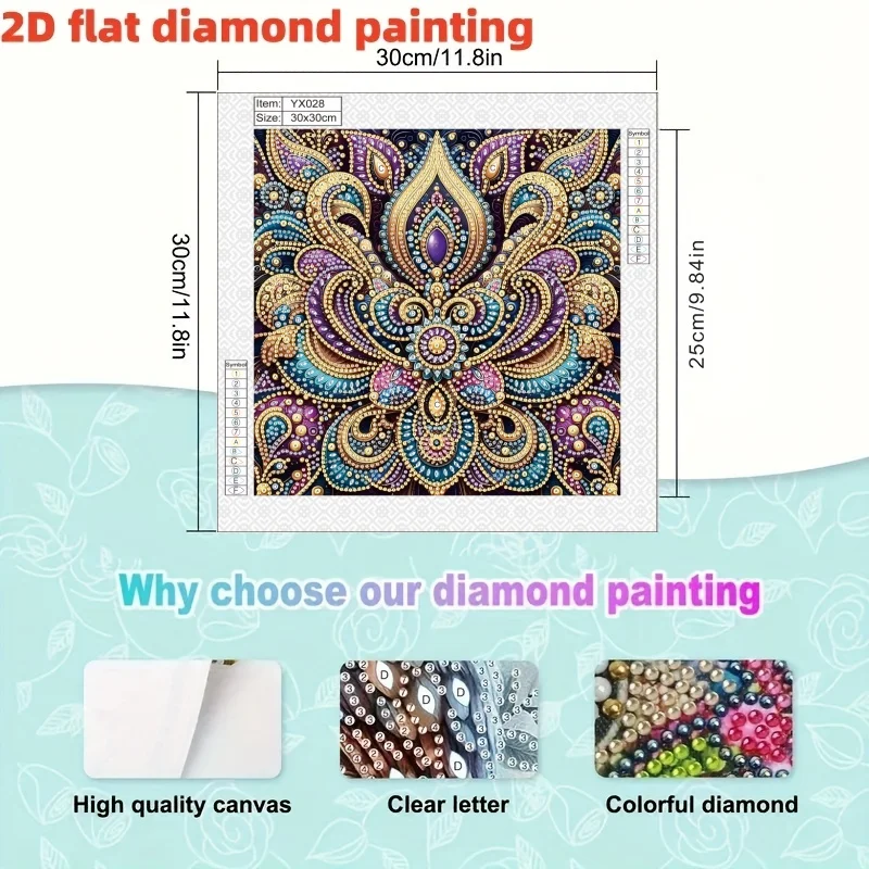 5D DIY Diamond Painting Set Mandala Special Shape Diamond Artwork Gift Wall Decoration Home Decoration - 3