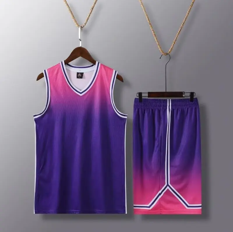 Men Sports Suit Basketball Training Clothes Men's set breathable Basketball Jerseys primary game team Short sleeve uniform training Vest and shorts