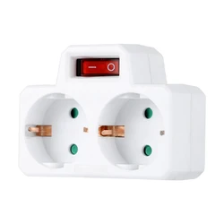 Universal Dual Outlet Power Converter with Switch - Travel - Friendly EU Adapter, 16A 250V - EU Plug (BROWN)