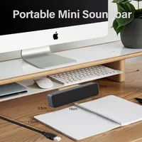 VIKEFON Portable 3D Stereo USB Mini Speaker Powered with Dual Speaker Built-in Decoding Sound Card for Desktop PC Laptop Cashier - Image 2