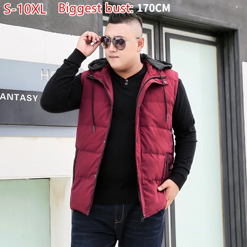 

Autumn Winter Thick Vest SleevelesPlus Size 10XL 9XL 8XL 7XL White Duck Down Coat Big Belly Black Warm Parkas 150KG Red Outwear