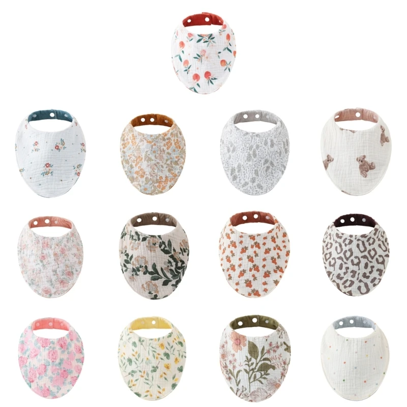 아기 꽃 프린트 턱받이 면화 먹이 수건 6 층 유아 타액 수건 신생아 0-2T 소년 소녀를위한 천을 선물 