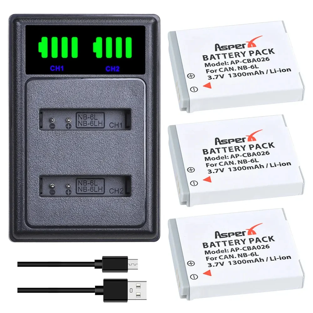 Caricabatterie Nb 6L + Nb-6Lh Nb-6L Batteria Per Canon Powershot Sx700 Sx710 Sx700Hs S120 S110, Sx170 Is, S200 280Hs S95 Sx530 Sx270Hs