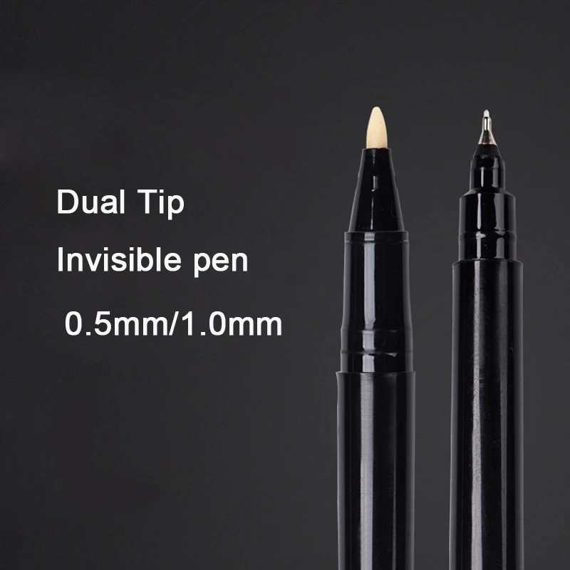 Invisible ink pen 1pcs Invisible Fluorescent Pen UV Light Markers Pen Dual Tip 0.5mm/1.0mm Hidden Ink Invisible Children Spy Game
