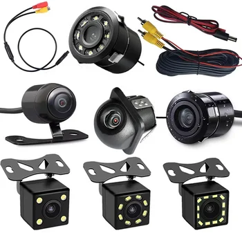 Telecamera Posteriore per Auto con 4/8/12 LED, Visione Notturna, Monitor di Parcheggio, CCD Impermeabile, Ampio Angolo, Video HD, Telecamera di Retromarcia