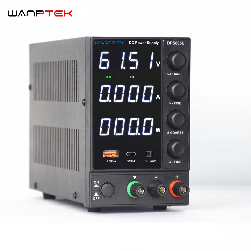 Wanptek Fonte de Alimentação dc Ajustável Bancada de Laboratório Regulada Usb e tipo c 30v 10a 60v 5a