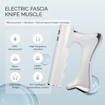 Electric Fascia Knife Vibration Body Massager 10500RPM high vibration massage Massager Warm Body Lifting Blade Comb Massage Tool 5