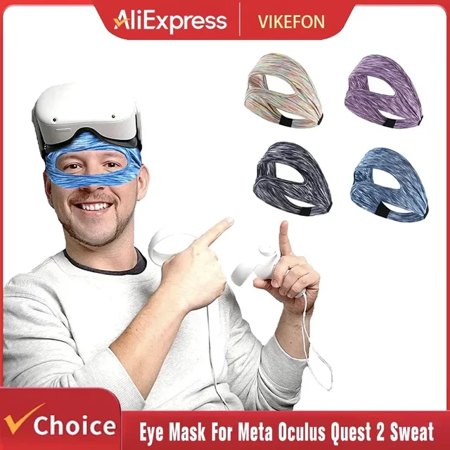 VIKEFON Eye Mask For Meta Oculus Quest 2 Sweat Band VR Glasses Cover Breathable Virtual Reality Headset For Quest 2 Accessories