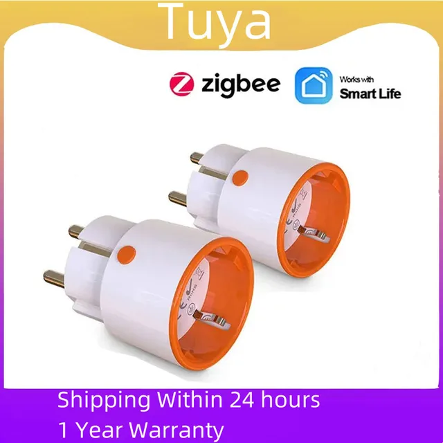 Tuya Zigbee EU Plug 16A สมาร์ท Voice Control การตรวจสอบพลังงานเด็กล็อคตารางจับเวลาซ็อกเก็ตสําหรับ Alexa Google Home 1